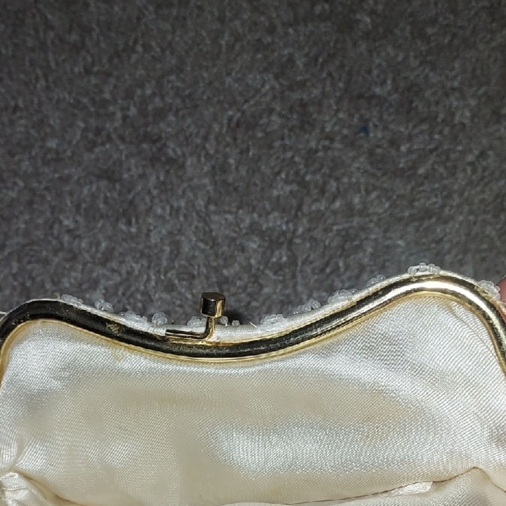 Elegant Cream Sequin Beaded Women's Bag - Picture 5 of 6